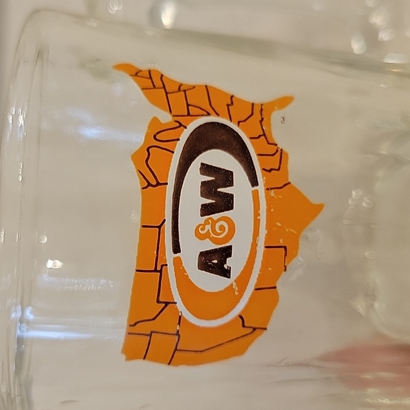 Vintage retro A&W clear glass mug 4 oz capacity 3.25" ral  frosty root beer mug. - Picture 2 of 7